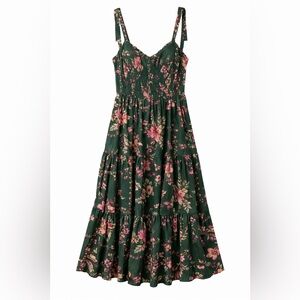 Francesca's Collections Green Floral Maxi Dress
